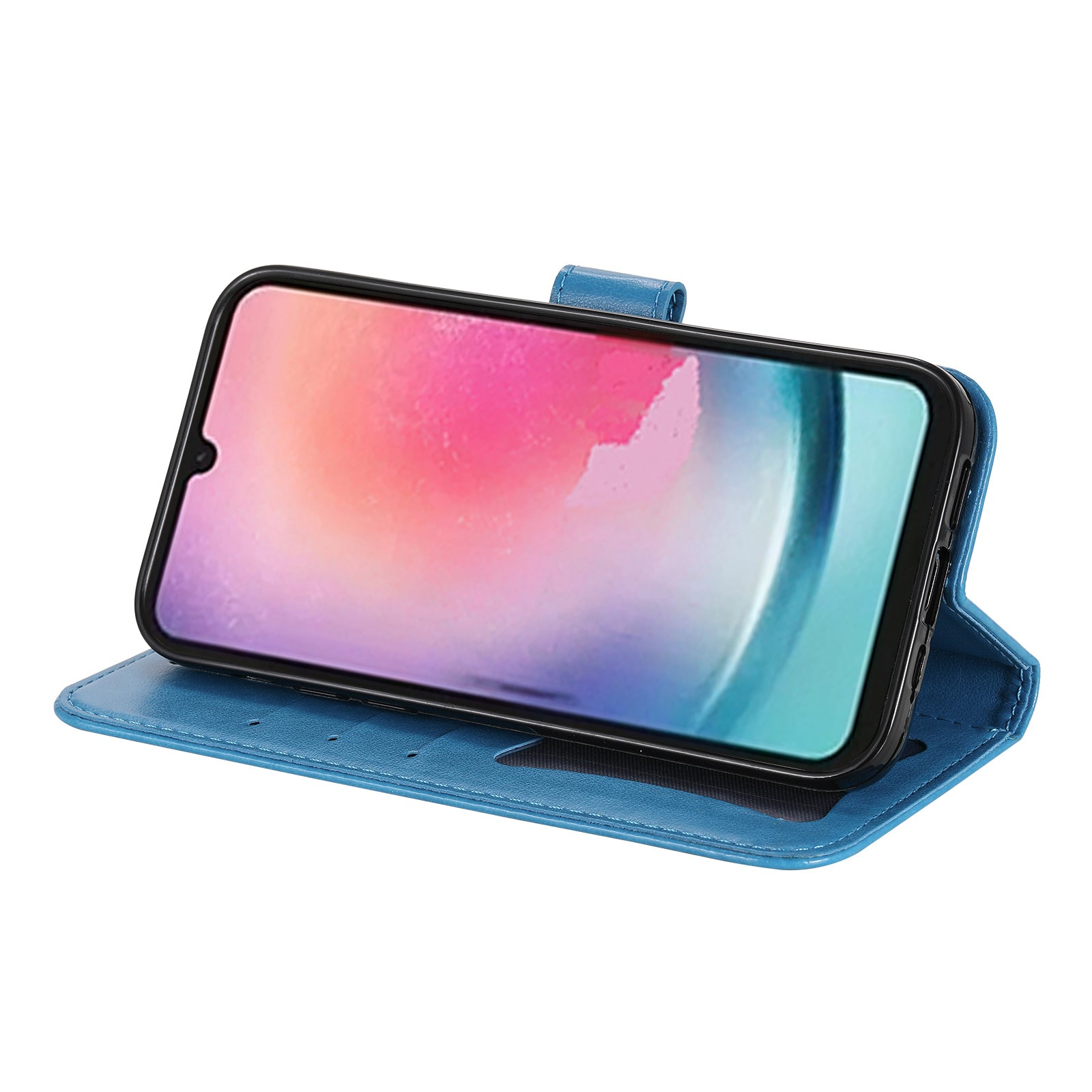 For Samsung Galaxy A24 4G Phone Cover Flower Imprinting Leather Stand Wallet Case with Strap For Samsung Galaxy A24 4G Phone Cover Flower Imprinting Leather Stand Wallet Case with Strap